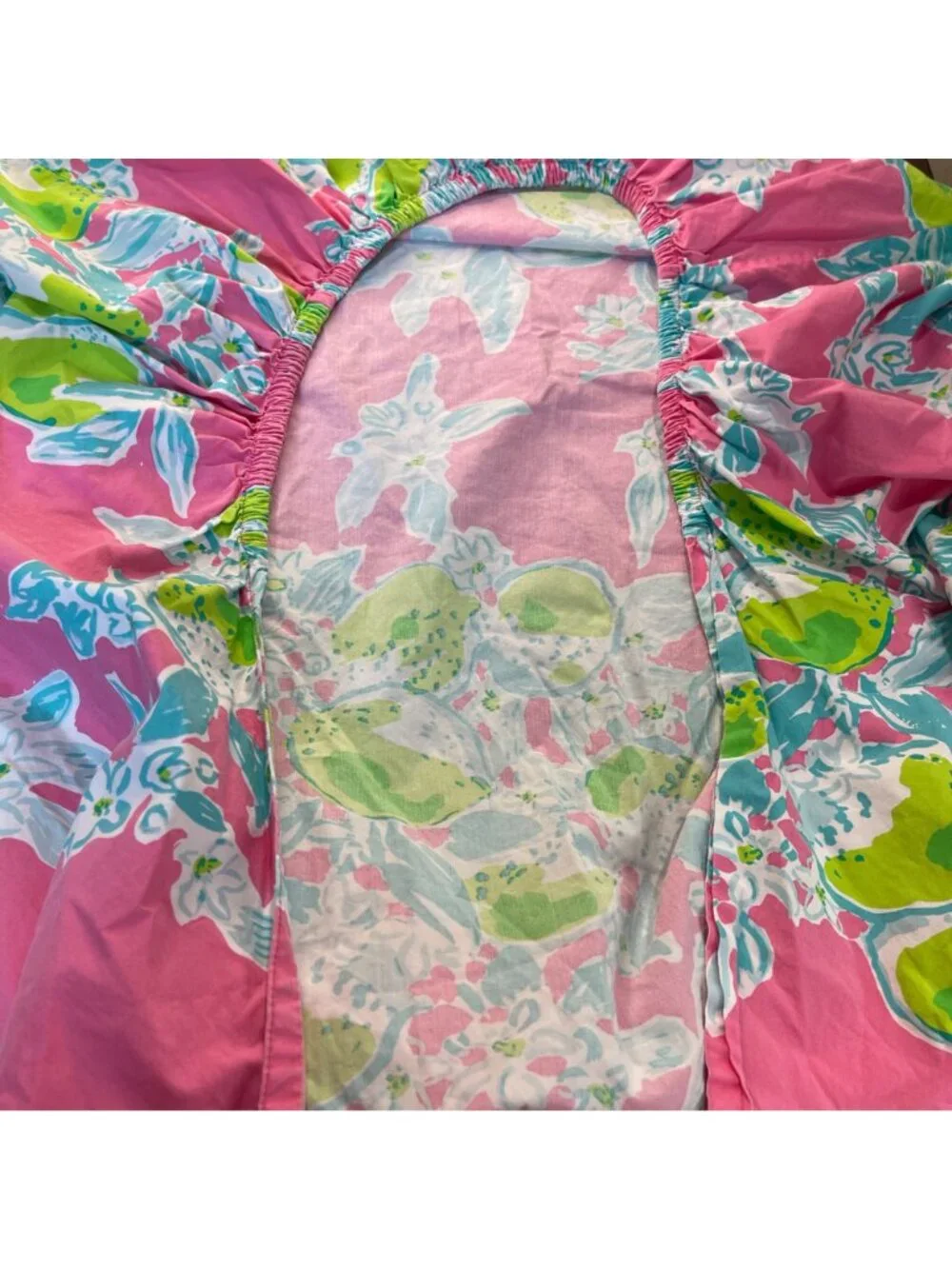 Lilly Pulitzer Pottery Barn Kids Organic Cotton Crib Fitted Sheet Pink Lemonade
